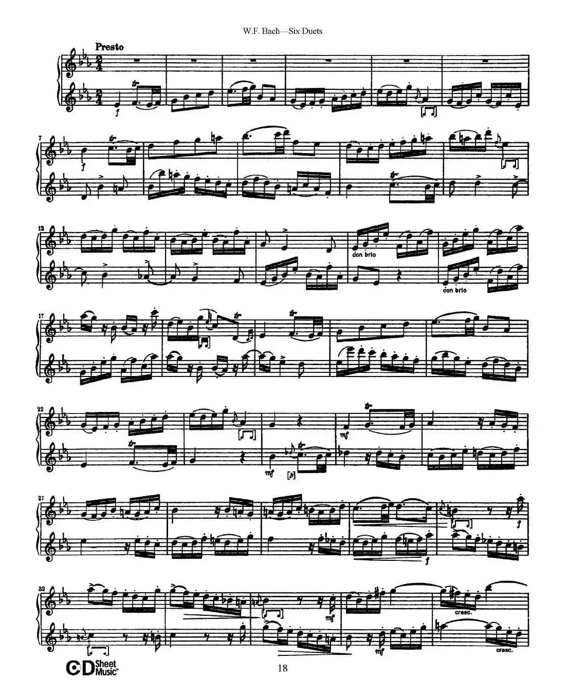 W.F.巴赫—六首二重奏练习曲（3）