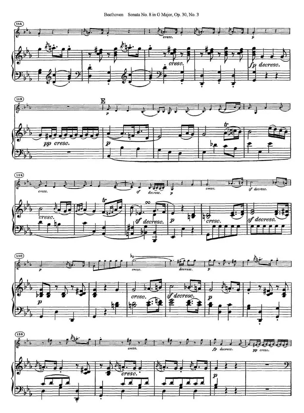 Violin Sonata No.8 in G Major Op.30 No.3（小提琴+钢琴伴奏）