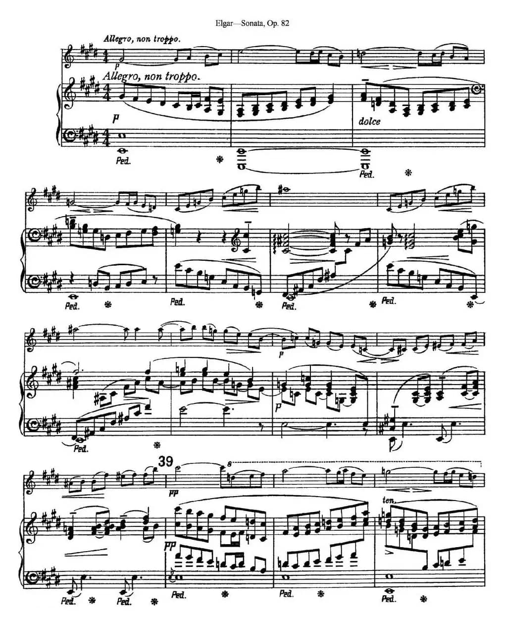 Violin Sonata Op.82（小提琴+钢琴伴奏）