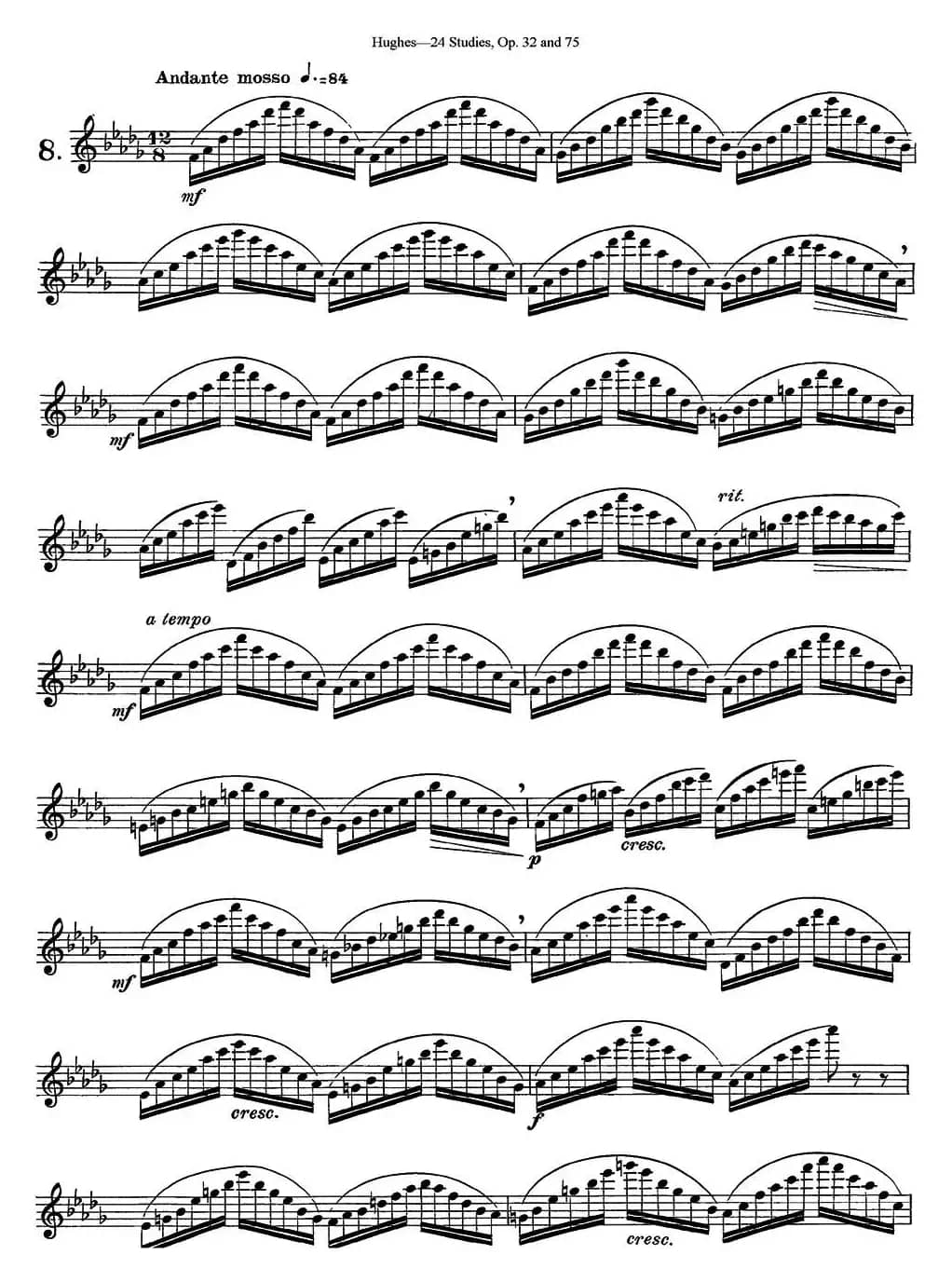 胡埃斯24首长笛练习曲Op.32（NO.8）
