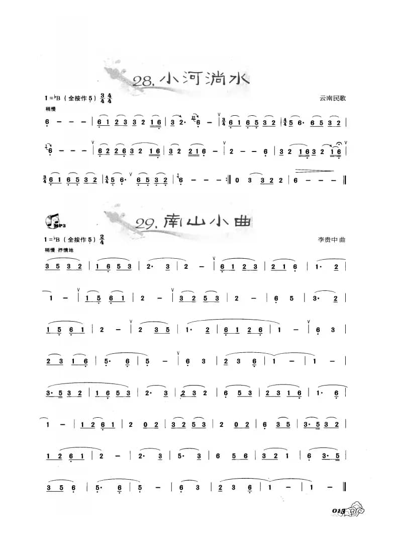 葫芦丝曲精选：小河淌水 南山小曲