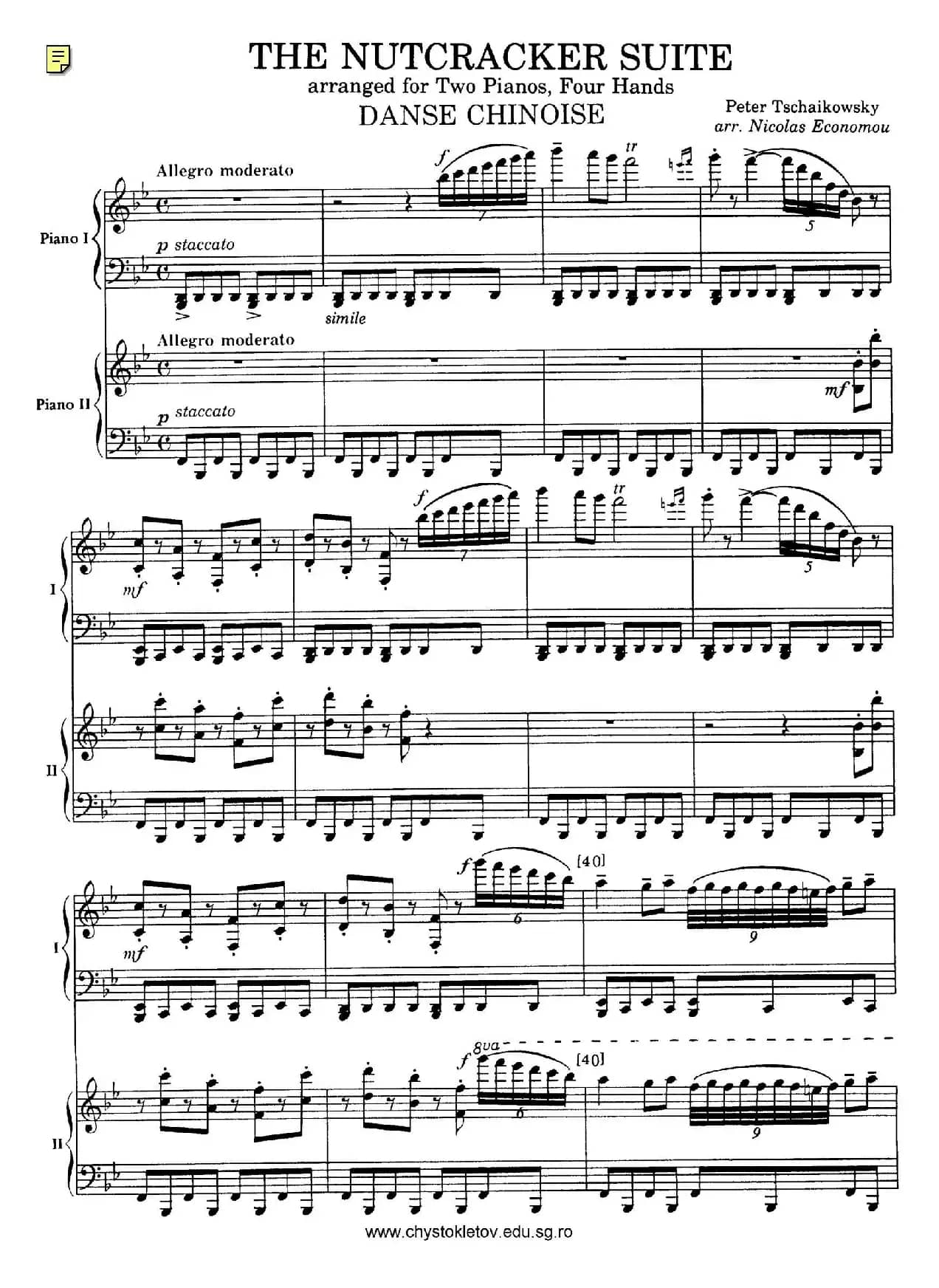 Nutcracker Op.71 芭蕾舞剧《胡桃夹子》（改编双钢琴版·第五部分）