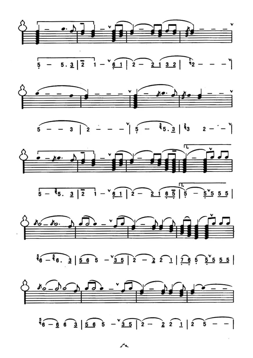 弯弯的月亮（线简谱混排版）