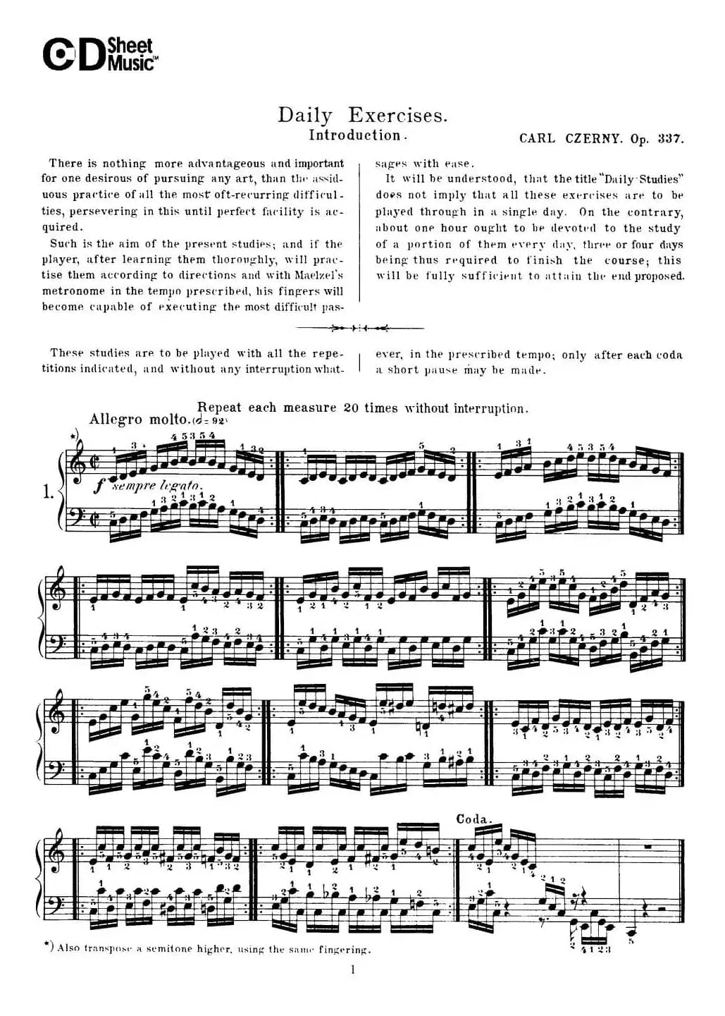 Czerny - 40 Daily Exerci Op.337（1—5）（40首日常训练曲）