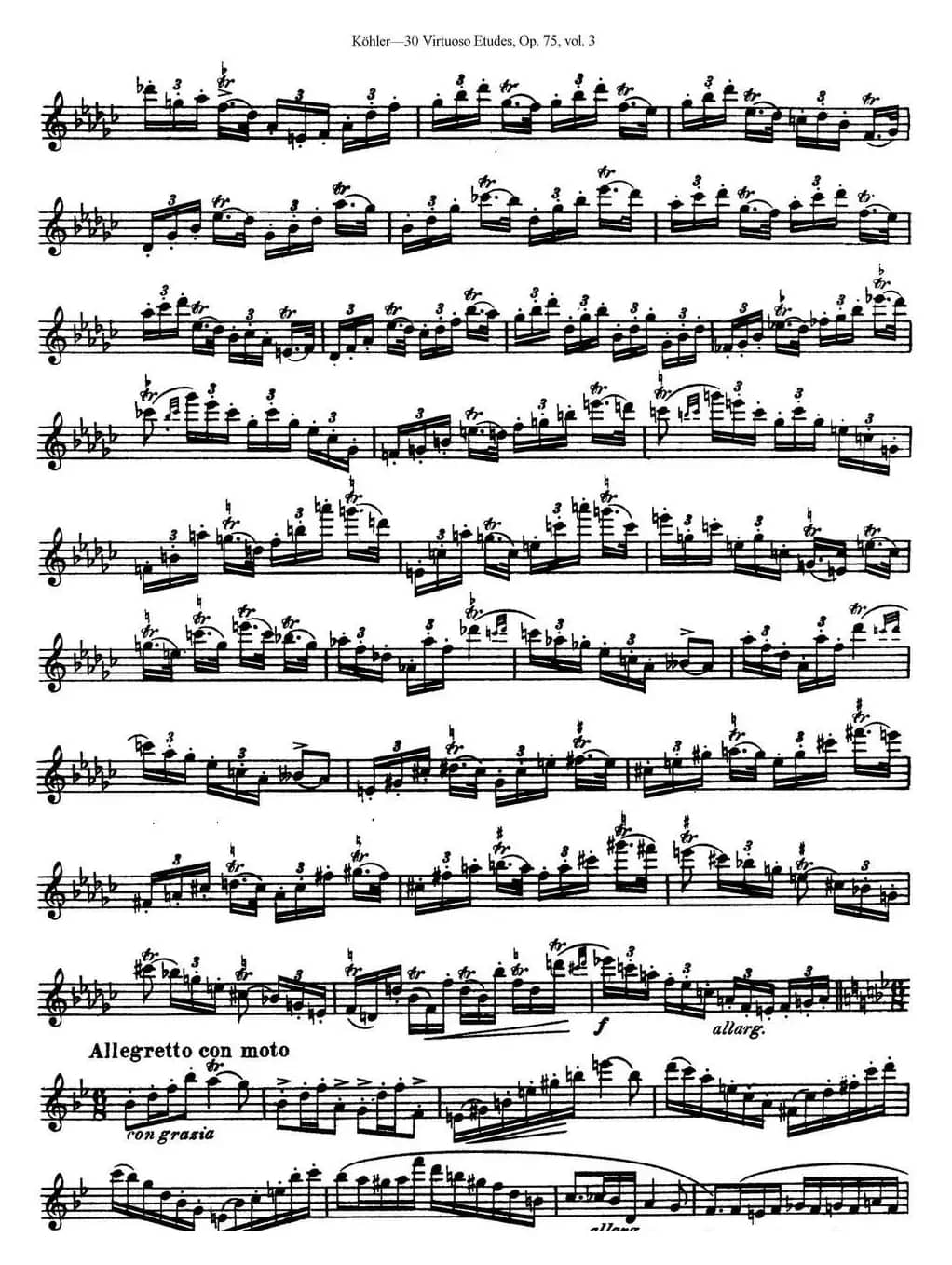 柯勒30首高级长笛练习曲作品75号（NO.25）