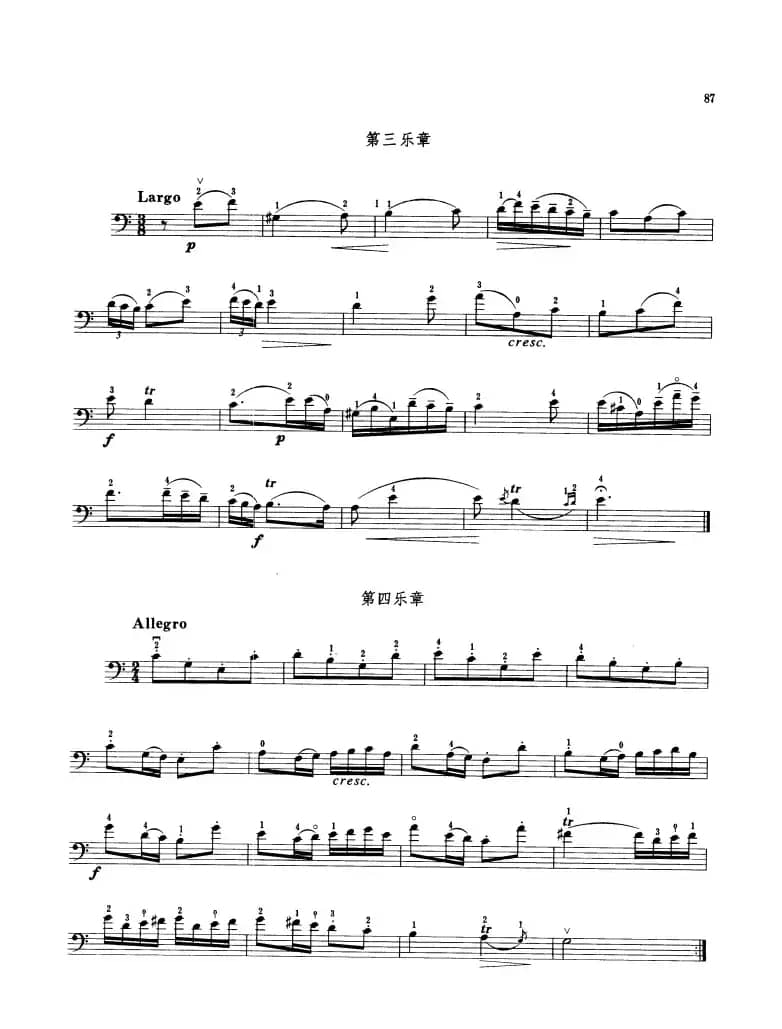 马尔切洛C大调奏鸣曲 （大提琴）