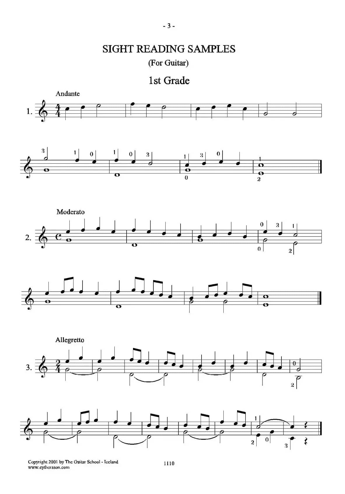 古典吉他视奏8首（1）