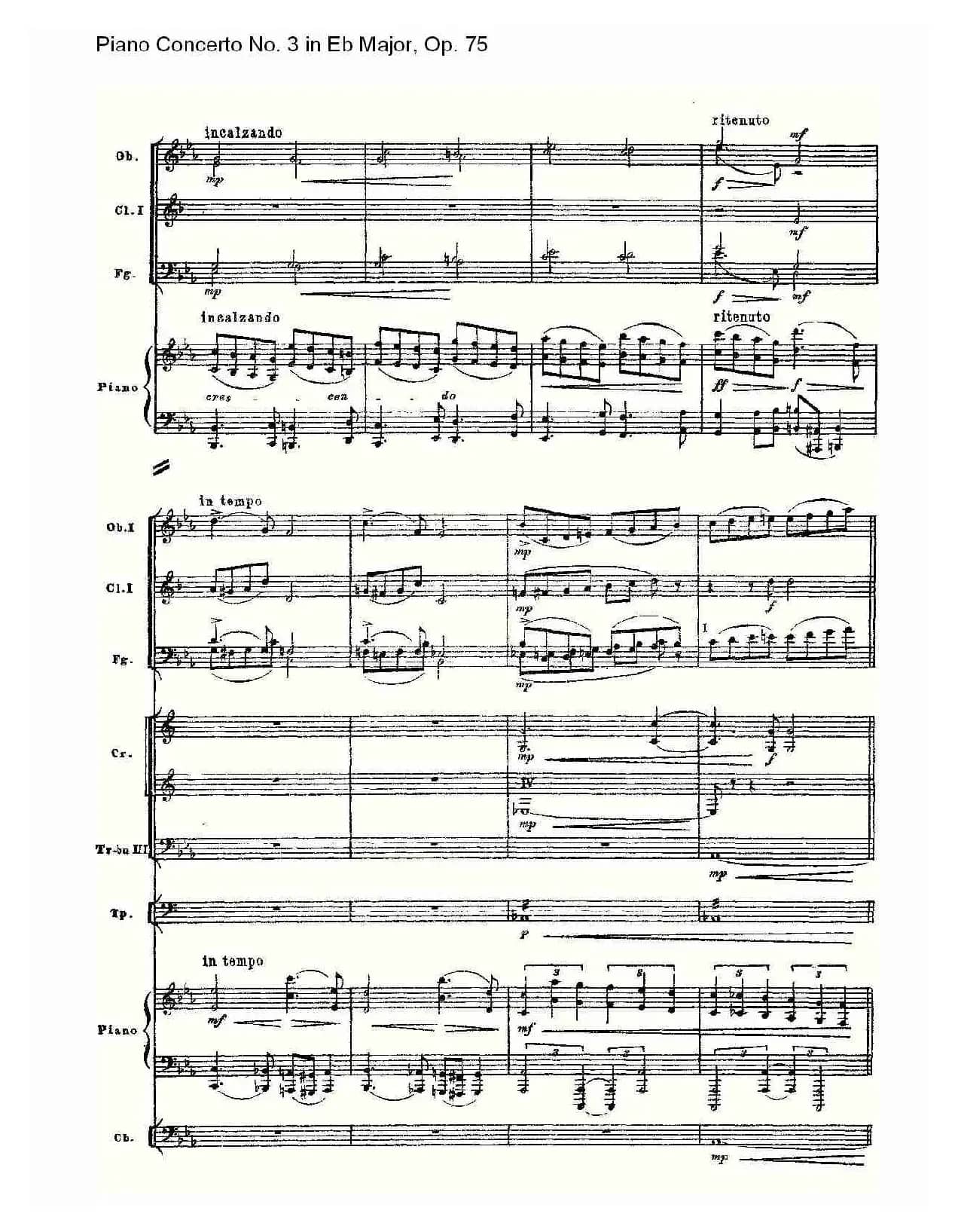 Piano Concerto No.3 in Eb Major, Op.75（Eb大调第三钢琴协奏）
