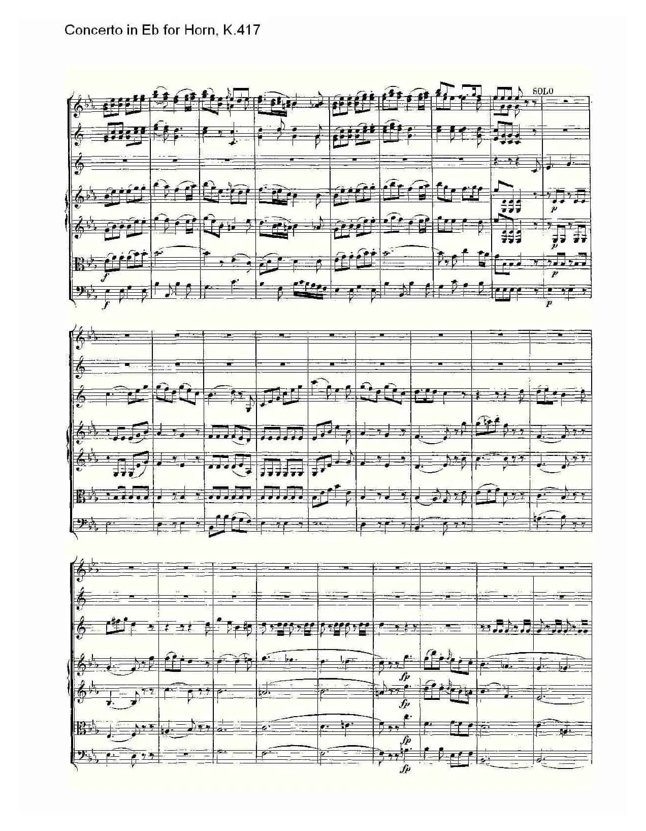 Concerto in Eb for Horn, K.417（Eb调法国号协奏曲, K.417）