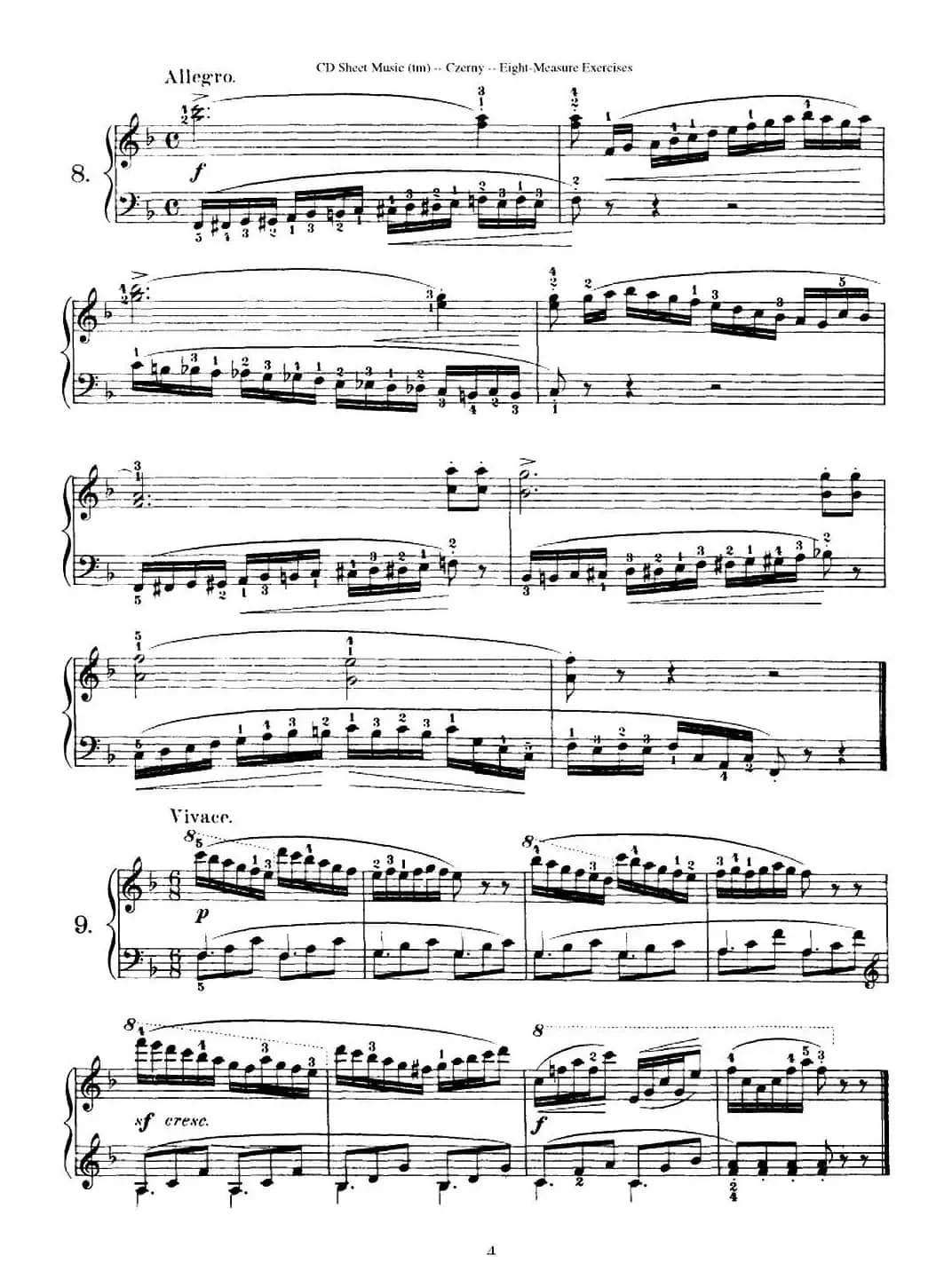 160 Eight- Measure Exercises.Op.821（车尔尼160首钢琴八小节练习曲（1——18））