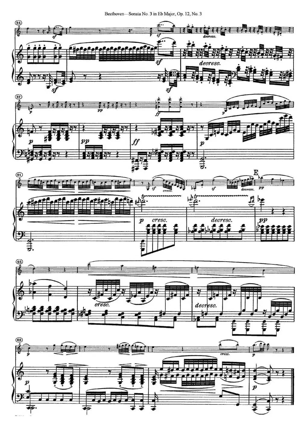 Violin Sonata No.3 in Eb Major Op.12 No.3（小提琴+钢琴伴奏）