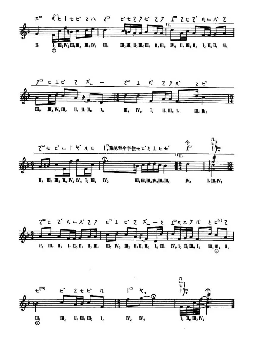 长沙女引（敦煌琵琶曲谱 第20曲）