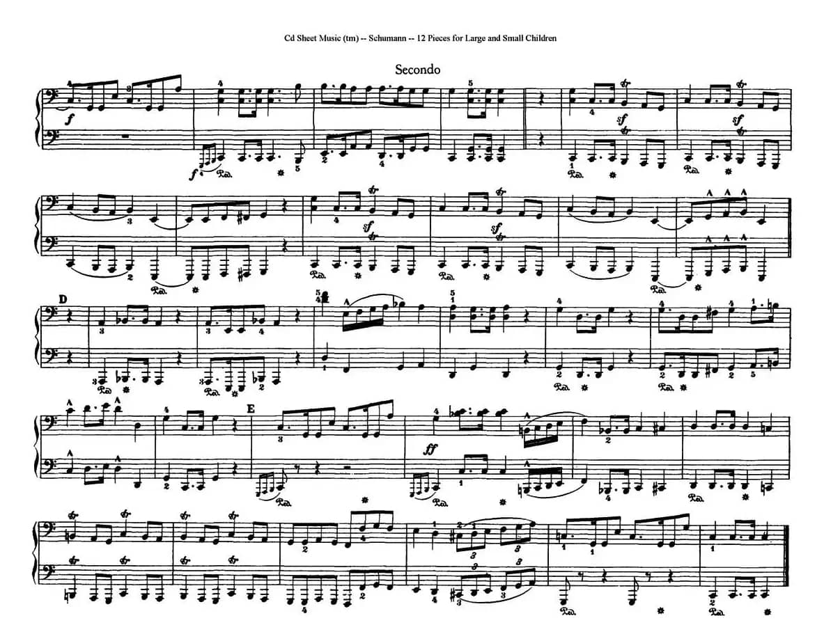 12首为孩子们而作的四手联弹曲 Op.85（四手联弹）（7）