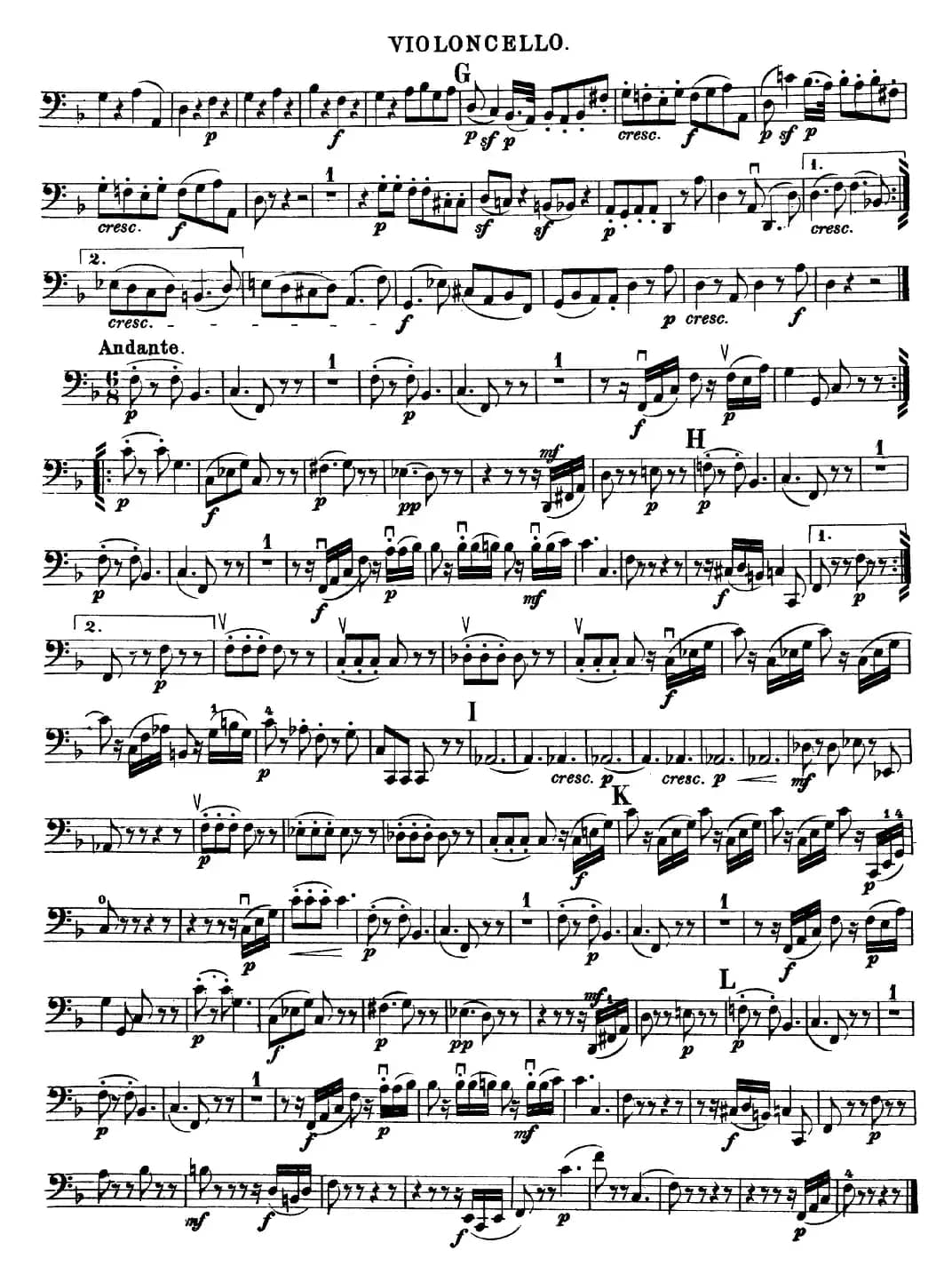 Mozart《Quartet No.15 in D Minor,K.421》（Cello分谱）