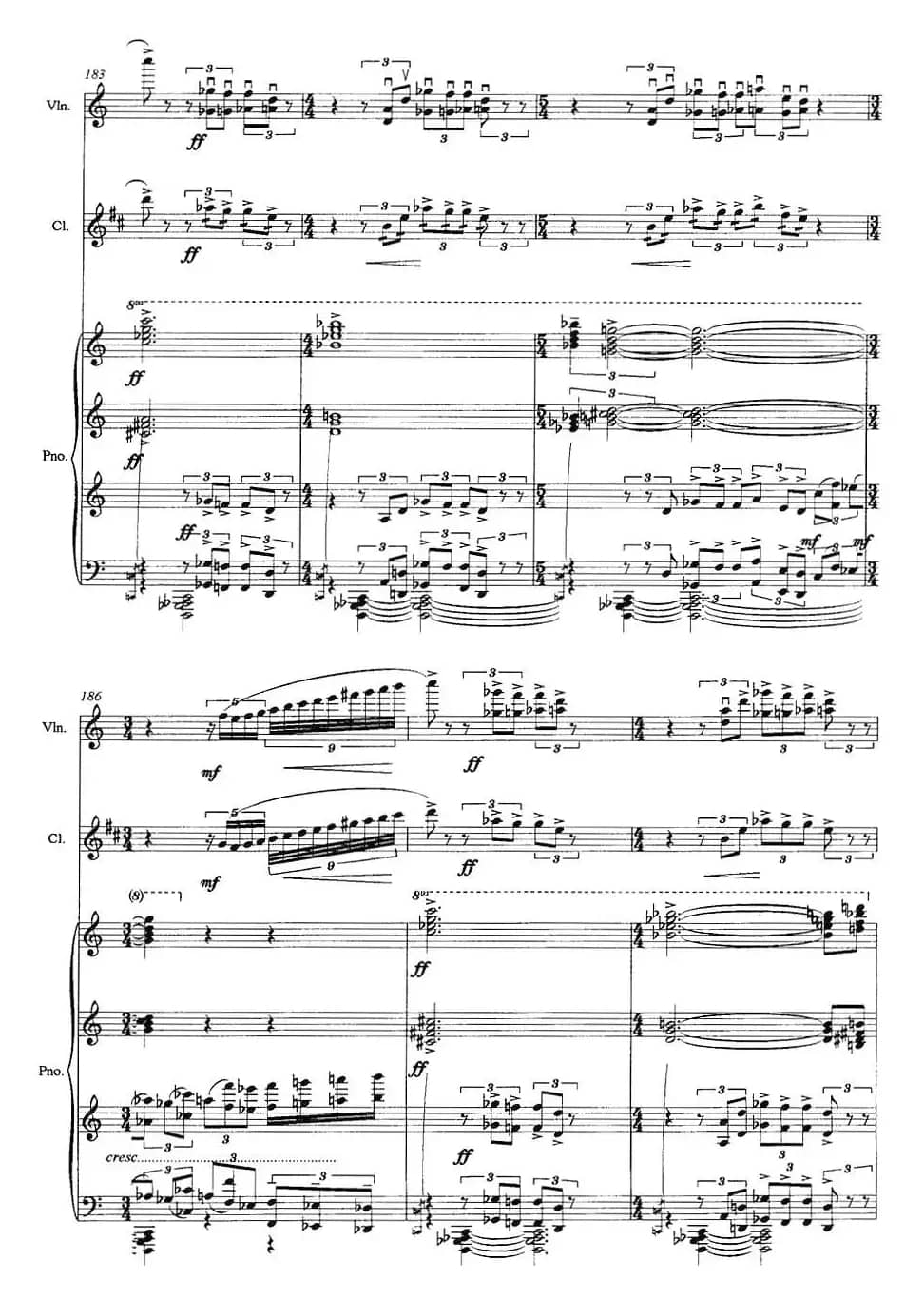 三重奏——遥远的曲调（小提琴+单簧管+钢琴）