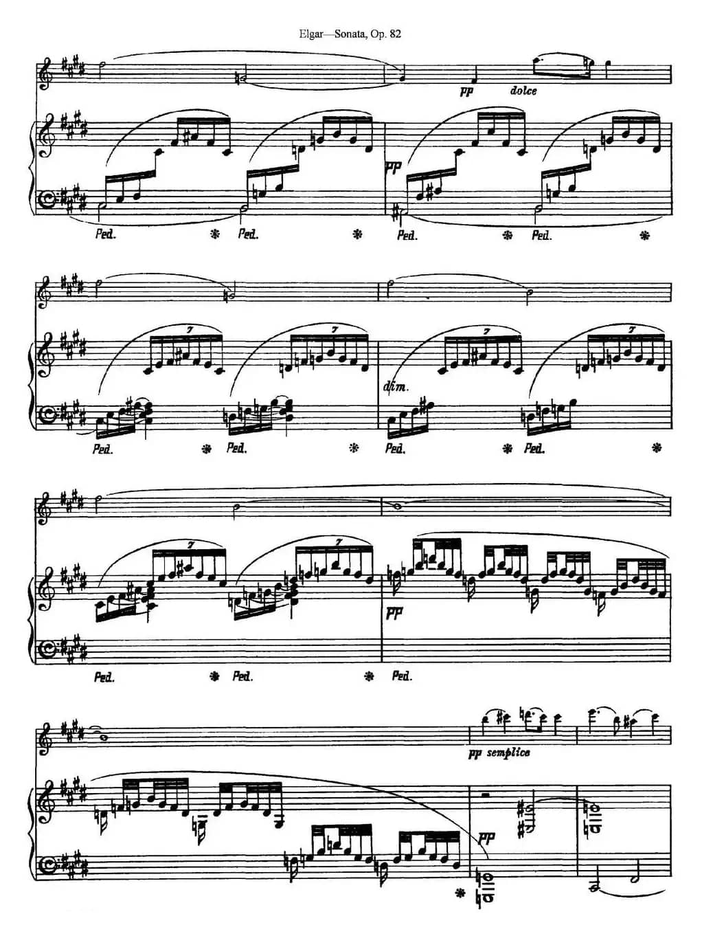 Violin Sonata Op.82（小提琴+钢琴伴奏）
