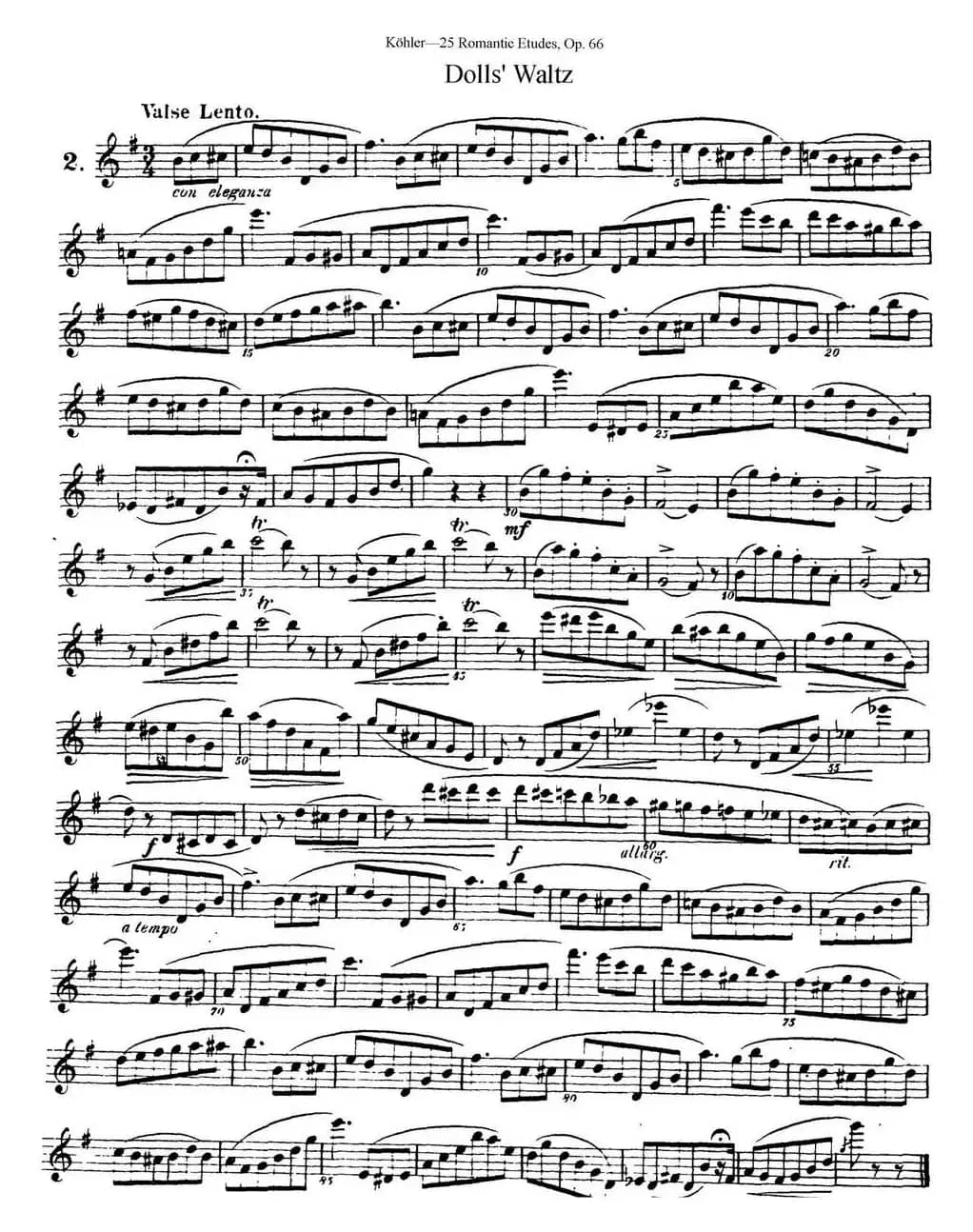 25首浪漫练习曲作品66号（NO.2）