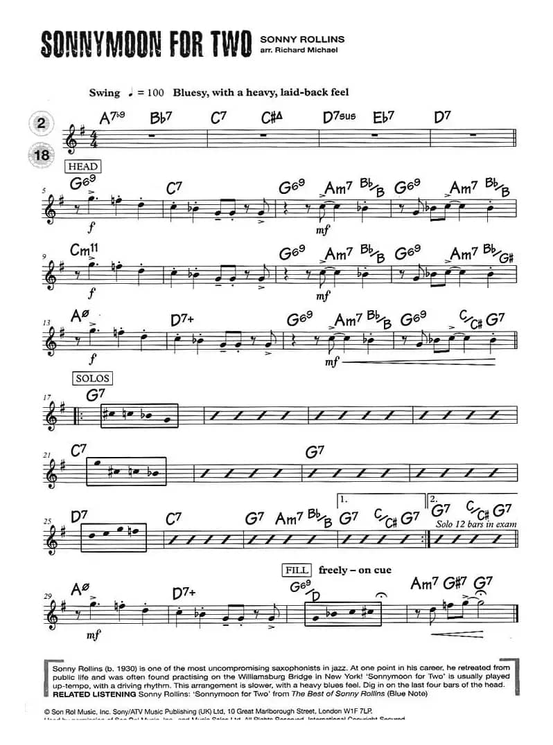 15首次中音爵士练习