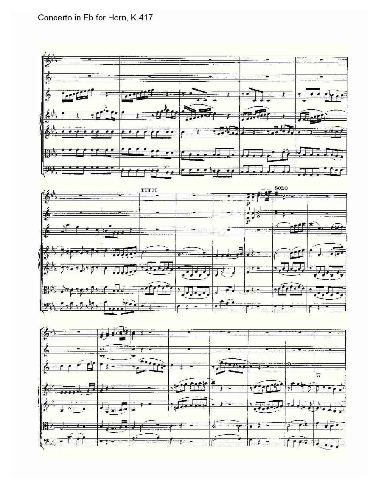 Concerto in Eb for Horn, K.417（Eb调法国号协奏曲, K.417）