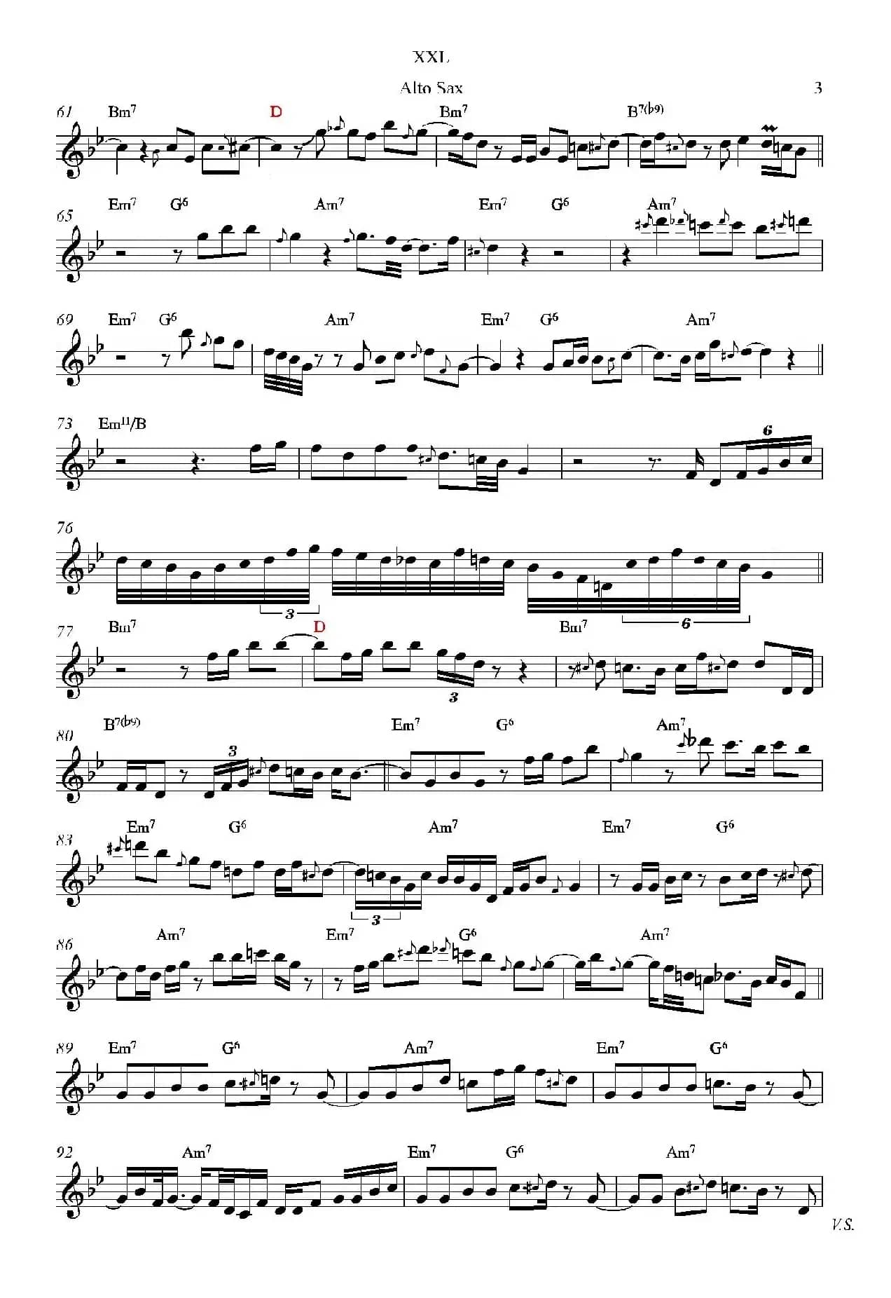 XXL（中音萨克斯谱）