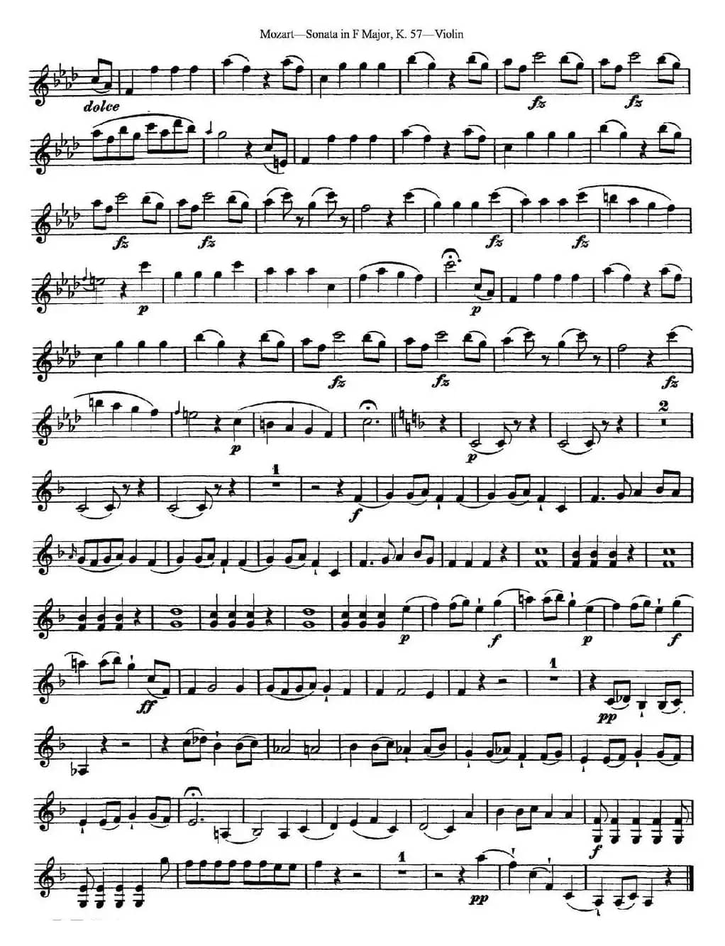 Violin Sonata in F Major K.357