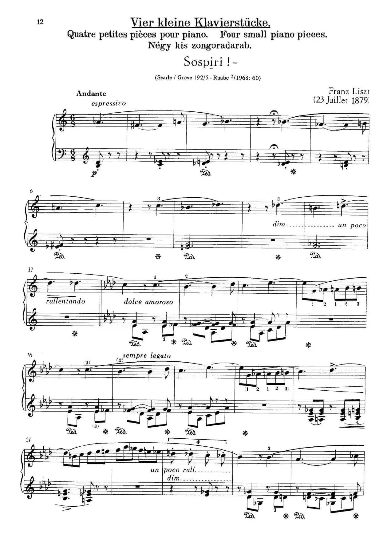 5 Klavierstücke S.192（5首钢琴小品·Ⅴ）