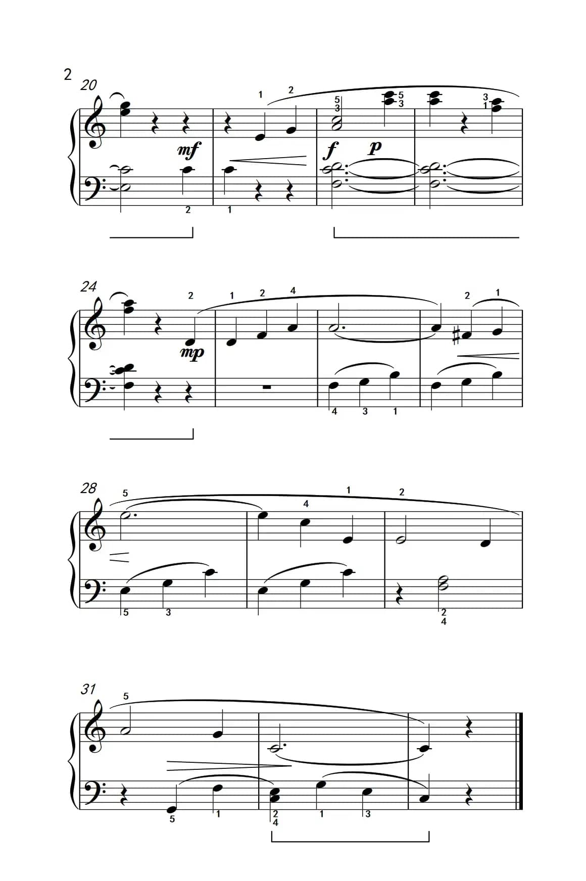 美丽的蓝色多瑙河（约翰·汤普森 成人钢琴教程 第二册）