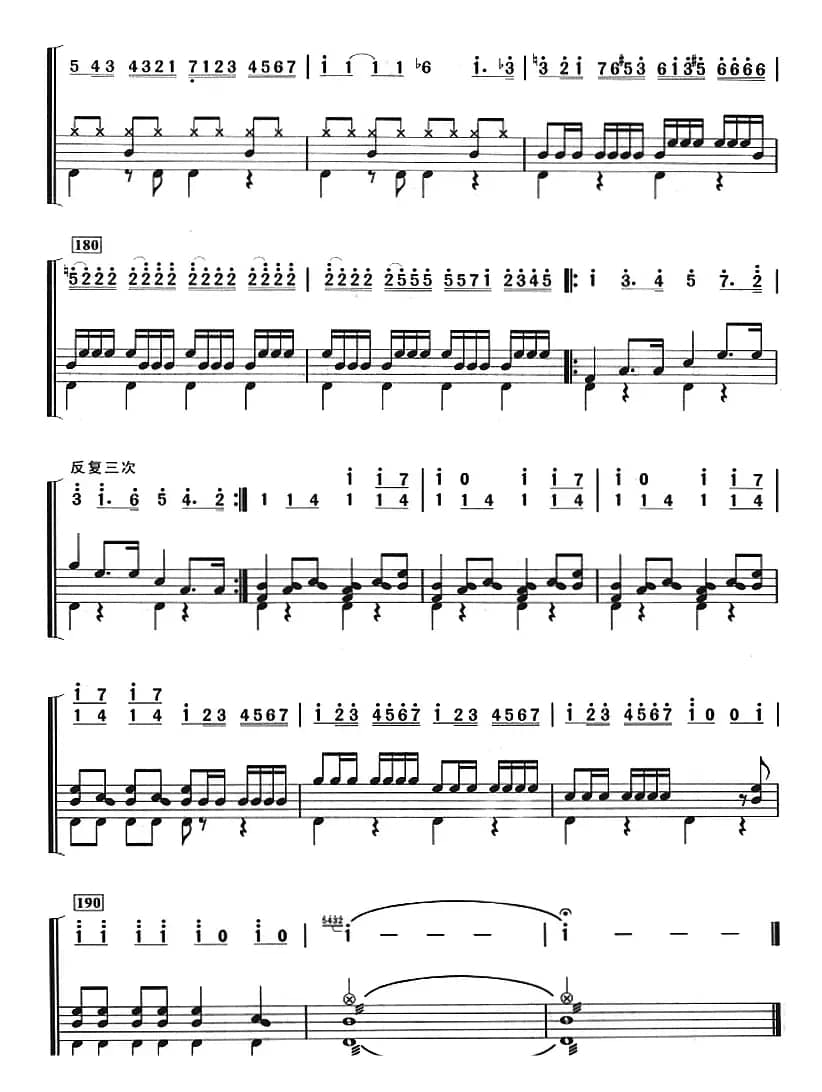 鲁斯兰与柳德米拉序曲（架子鼓、主旋律+鼓谱）