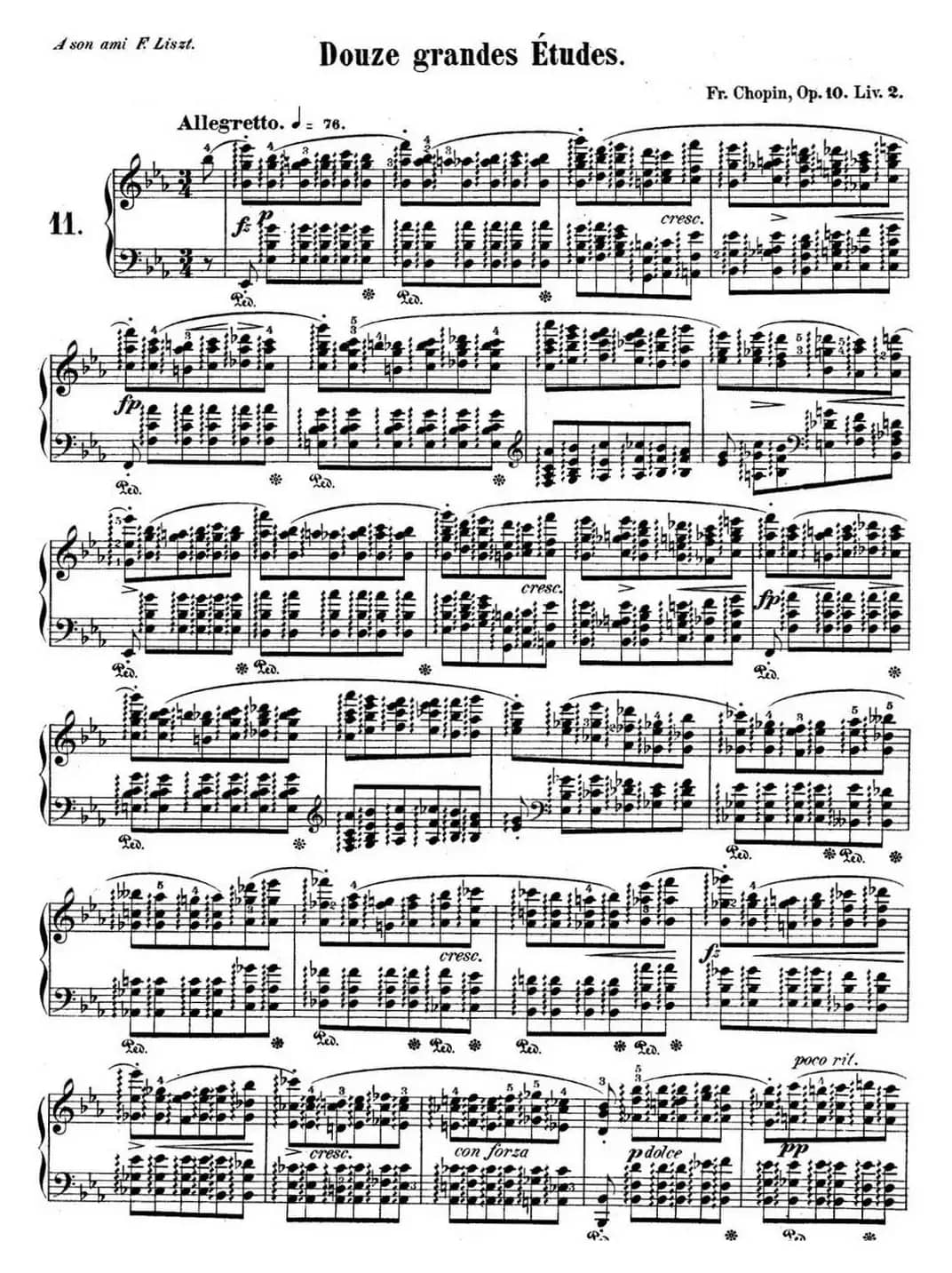 肖邦练习曲11 Op.10 No.11 降E大调 Eb major