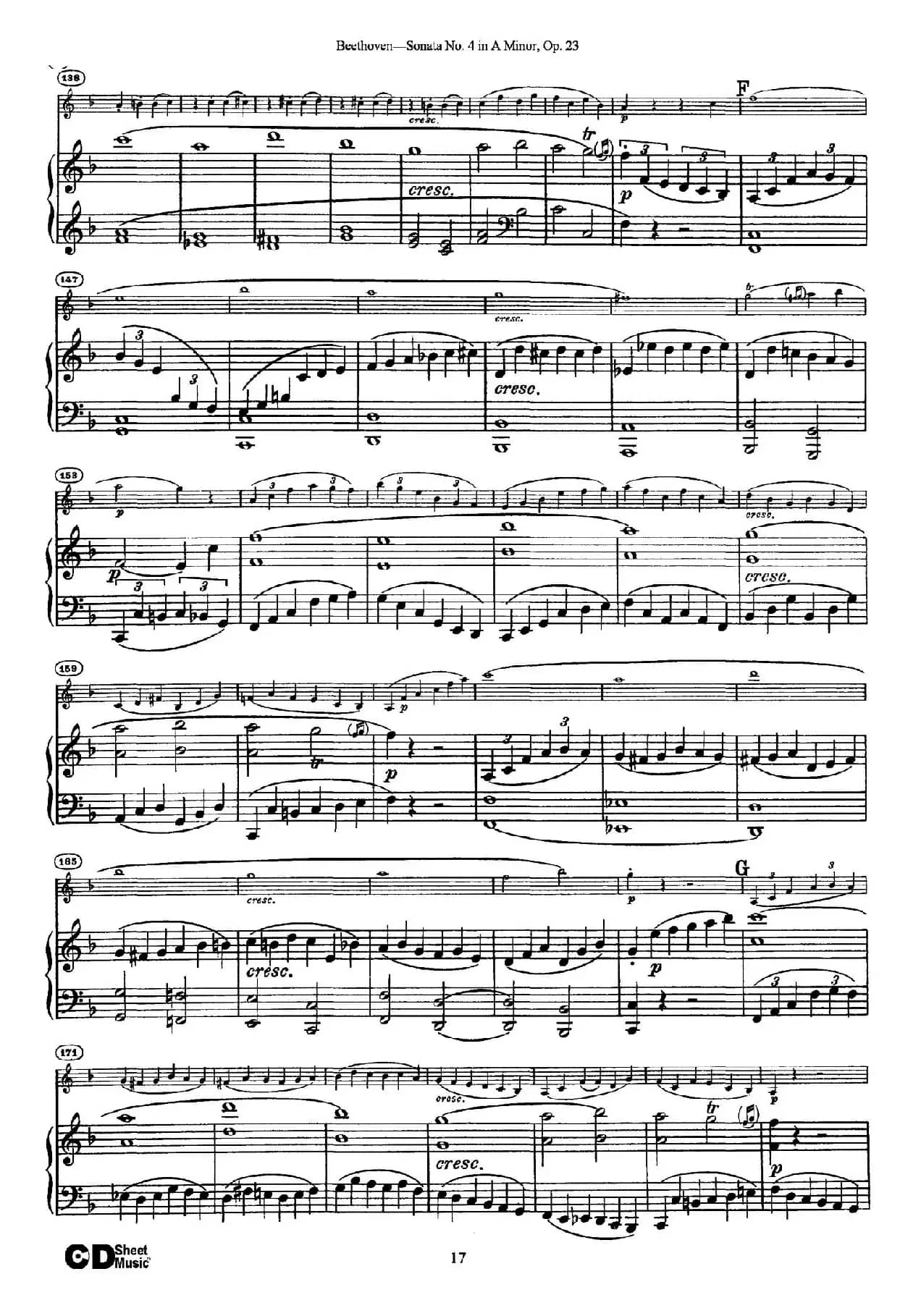 A小调第四小提琴奏鸣曲（Sonata No.4 in A Minor Op.23）（小提琴+钢琴伴奏）