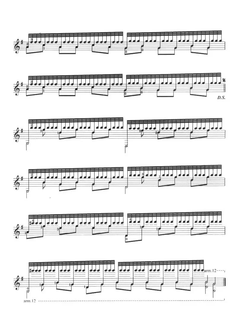 古典吉他考级六级外国乐曲A组（4首）