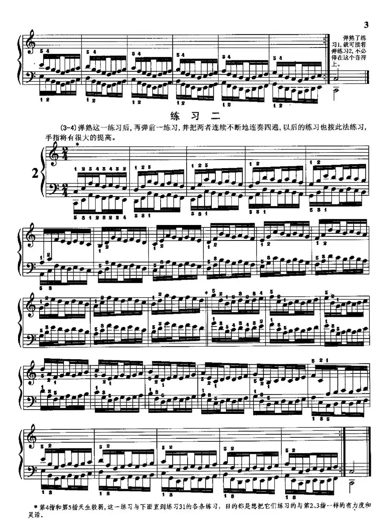 哈农钢琴练指法（第一部分·1—5）