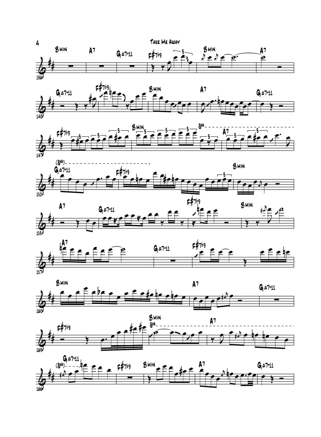 Take Me Away（次中音萨克斯 ）