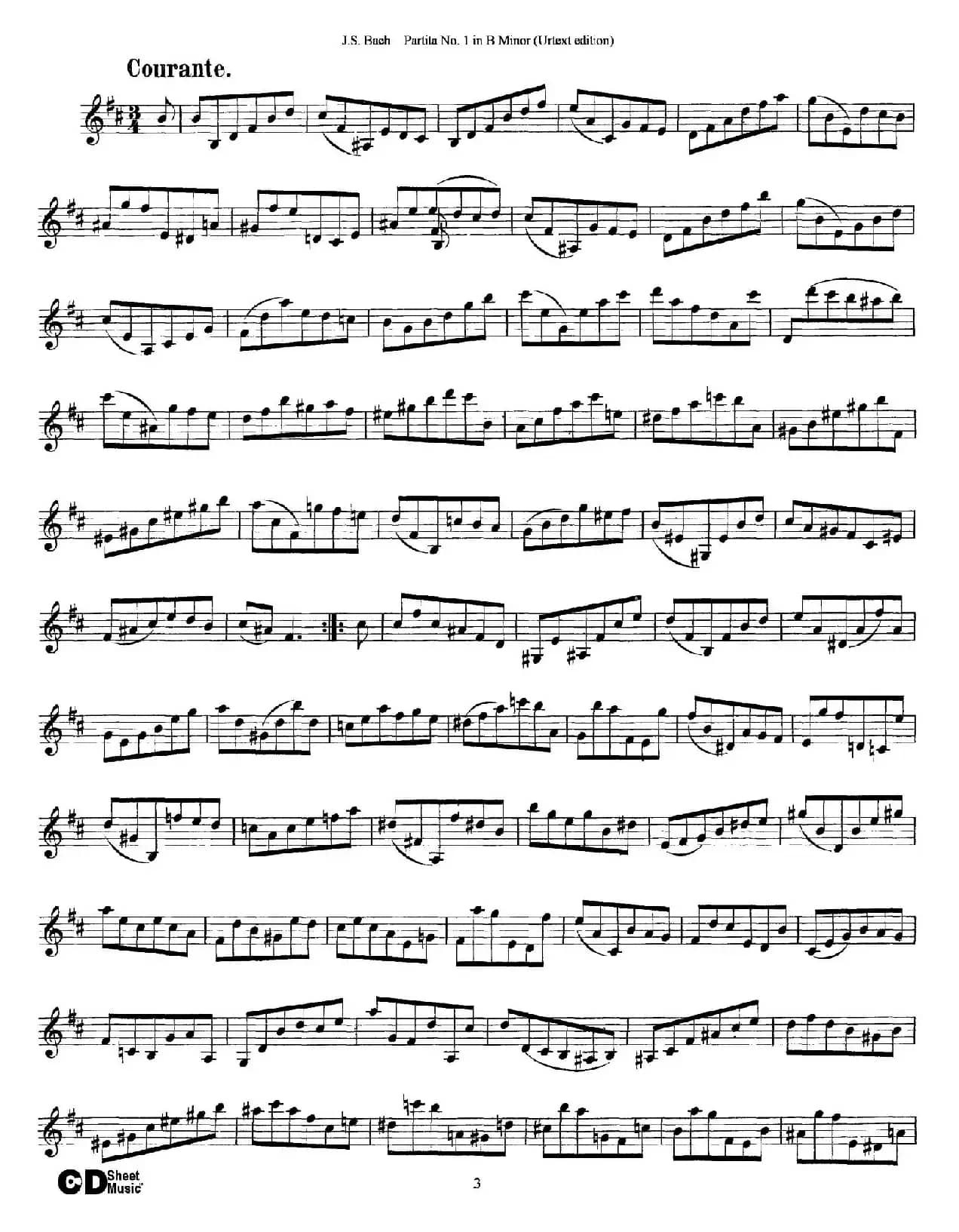 6 Violin Sonatas and Partitas 2.Partita No.1 B Minor（Urtext edition）