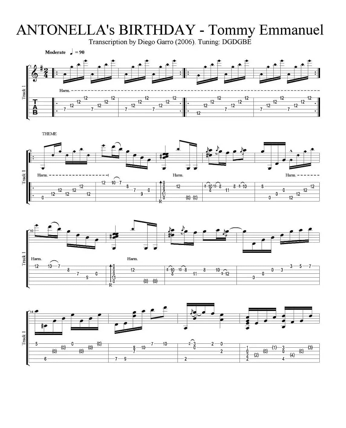 tommy emmanuel：antonellas birthday（指弹吉他）