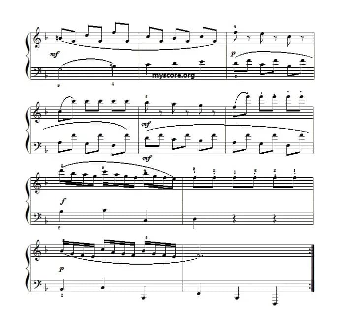 莫扎特钢琴小曲：小步舞曲（F大调）