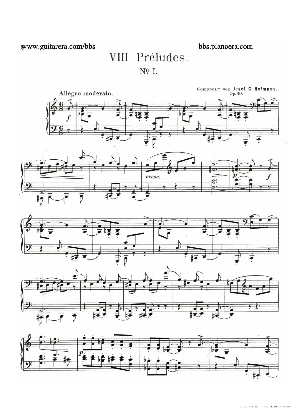 Eight Preludes Op.30（8首前奏曲 1. C大调）