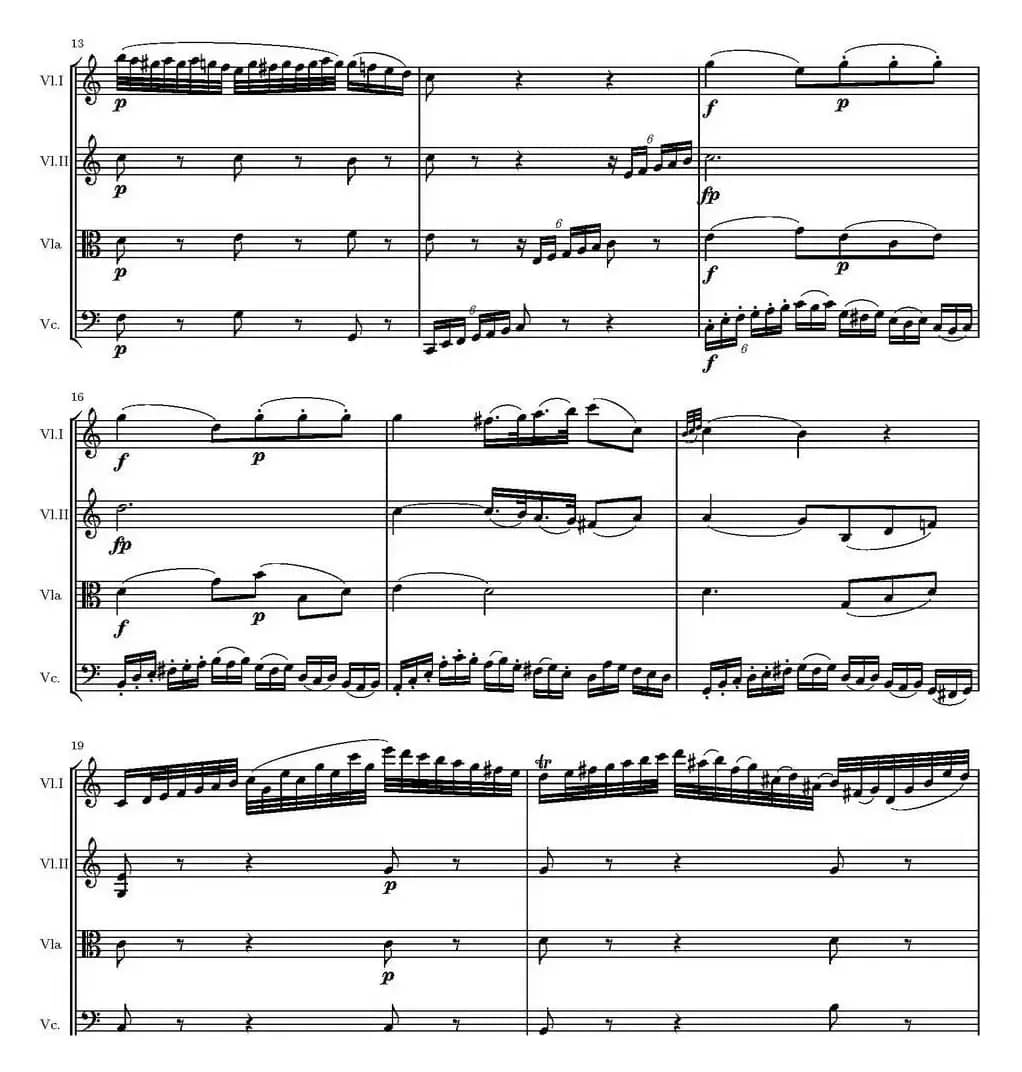 String Quartet KV.387（G大调弦乐四重奏）