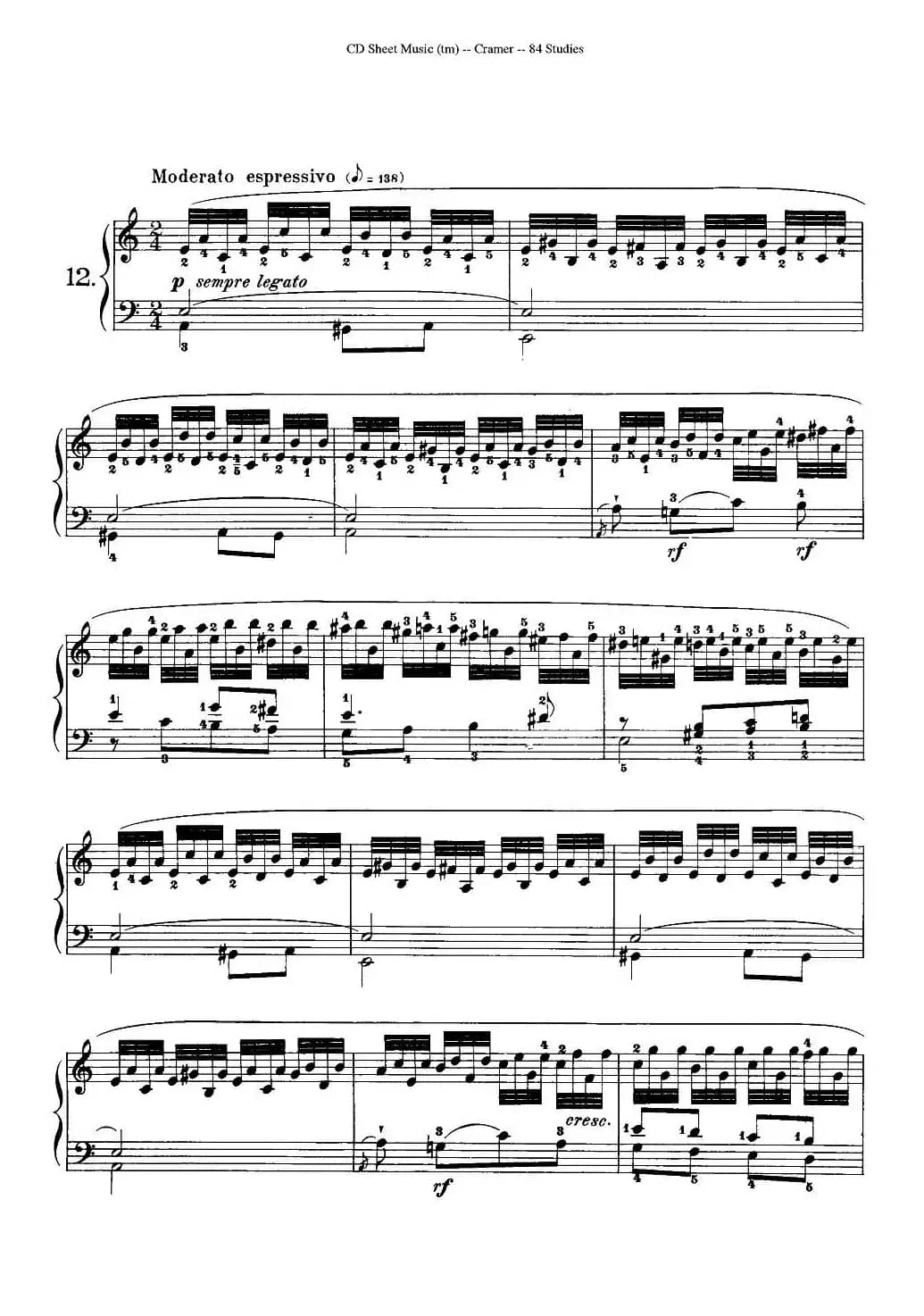 Cramer - 84 exercices（11—15）（克拉莫84首钢琴练习曲）