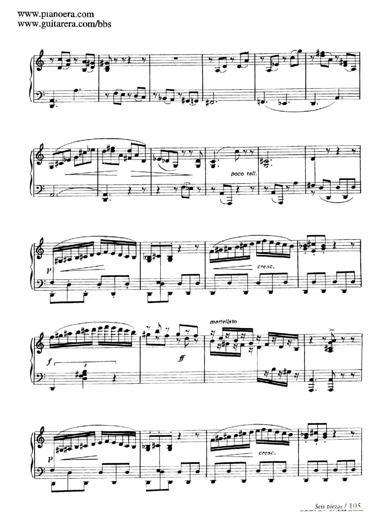 Six Pieces on Spanish Folksongs H.125（6首西班牙民谣小品·7. 踏步舞曲 Zapateado）