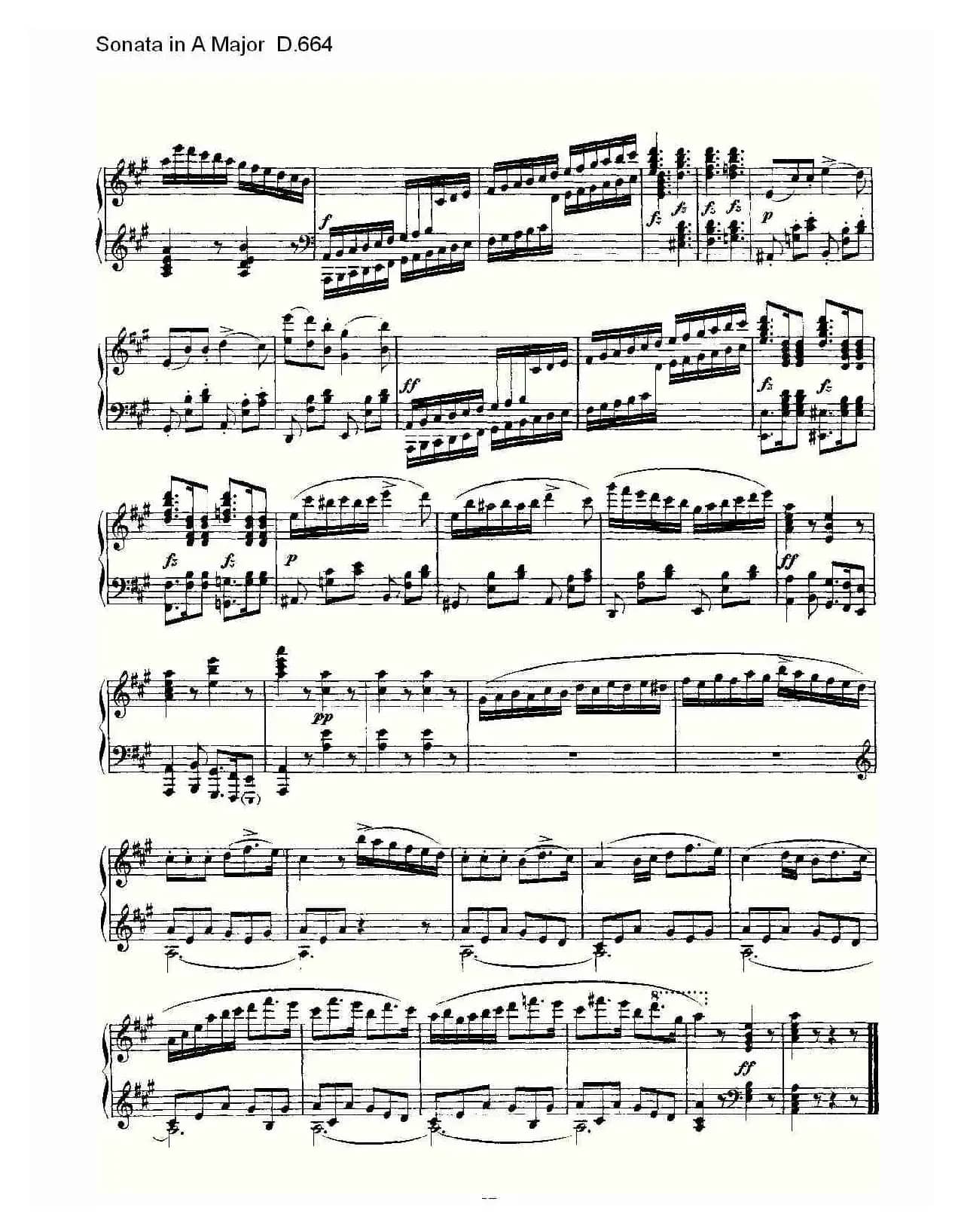Sonata in A Major D.664（A大调奏鸣曲D.664）