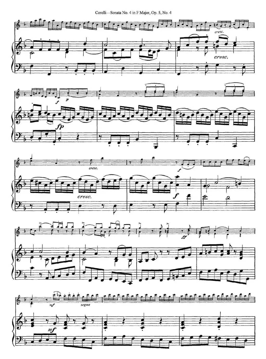 Sonata No.4 in F MajorOp.5 No.4（小提琴+钢琴伴奏）