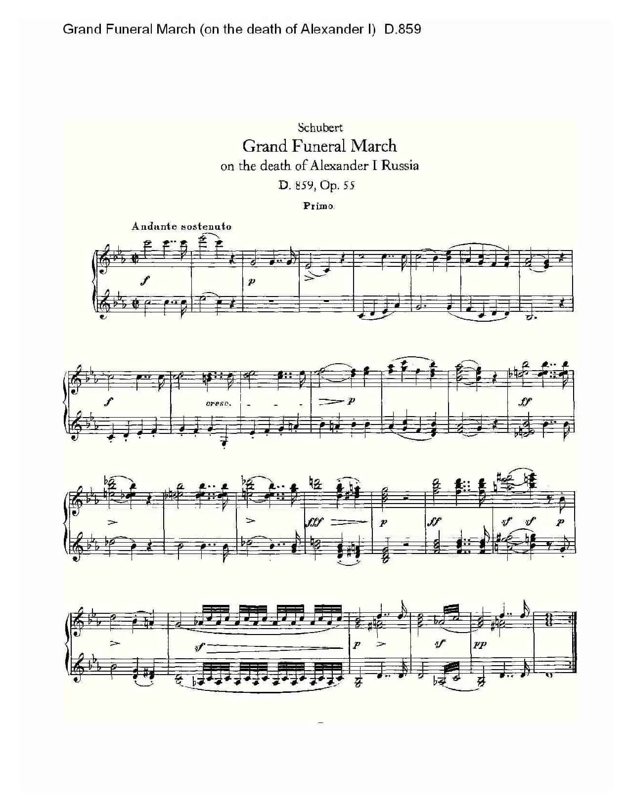 豪华葬礼进行曲（为亚历山大一世的逝世而作)D.85）