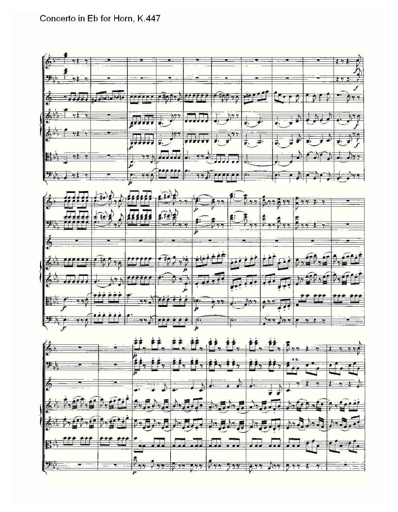 Concerto in Eb for Horn, K.447（Eb调法国号协奏曲, K.447）