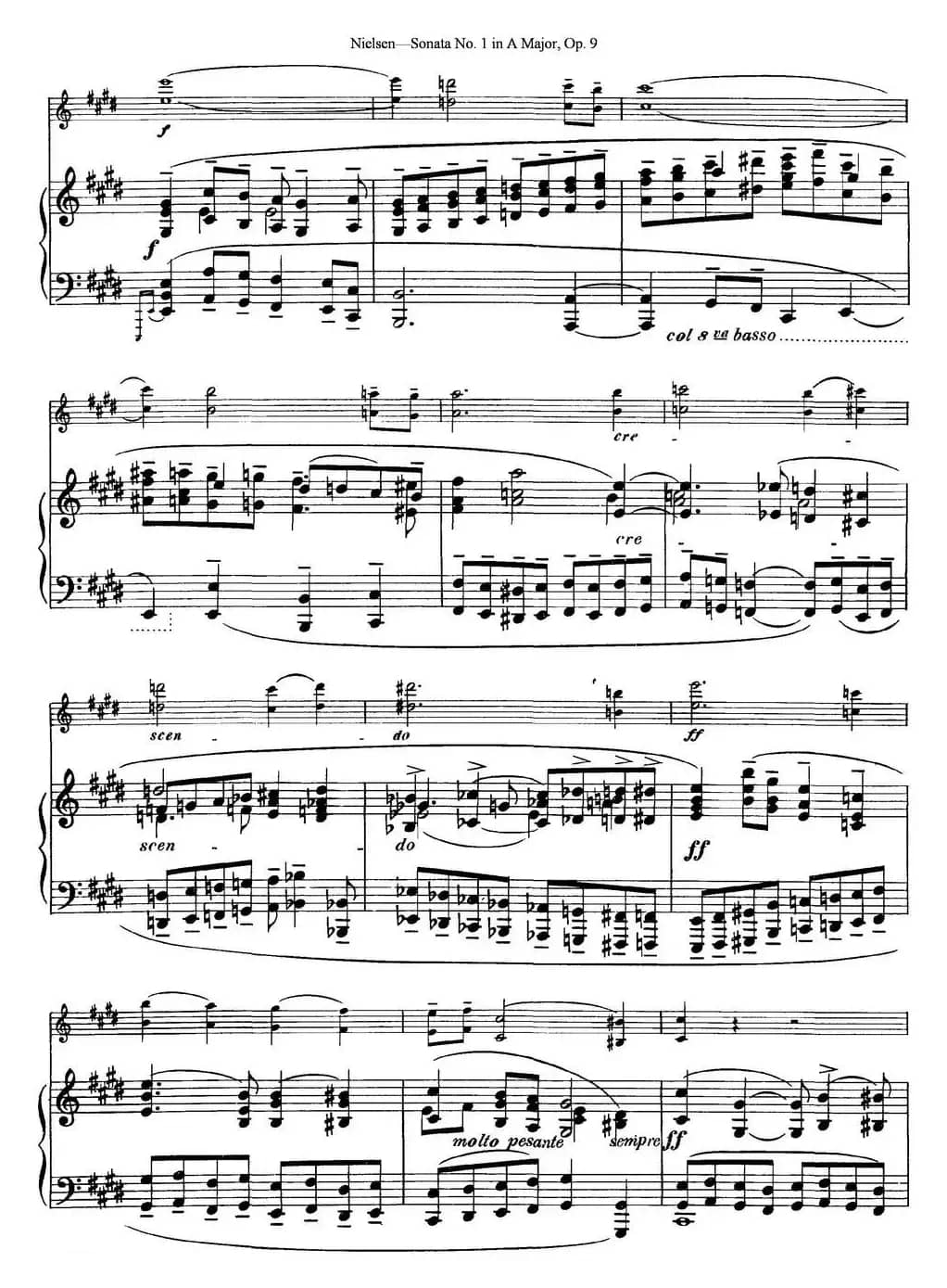 Violin Sonata No.1 in A Major Op.9（小提琴+钢琴伴奏）