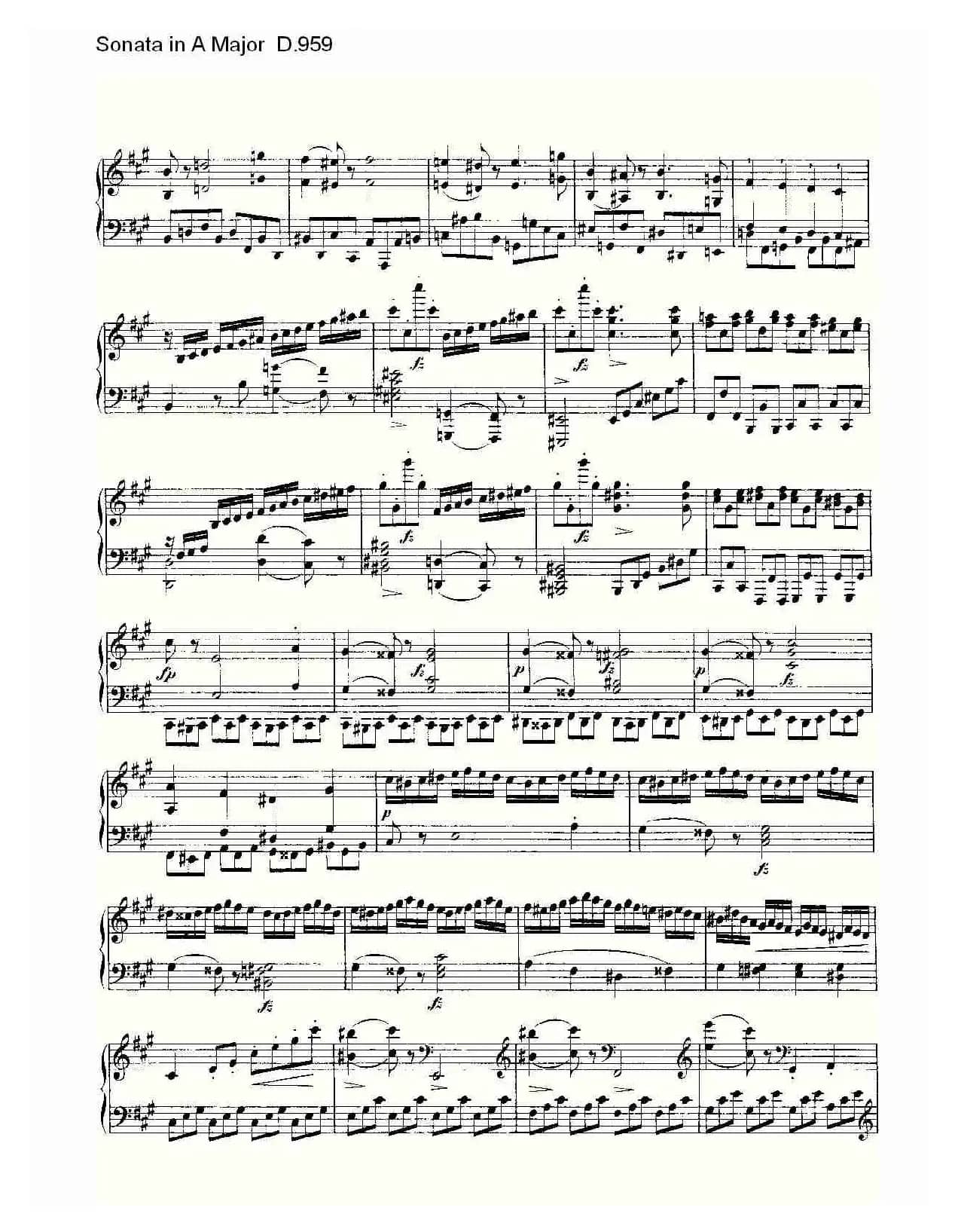 Sonata in A Major D.959（A大调奏鸣曲 D.959）