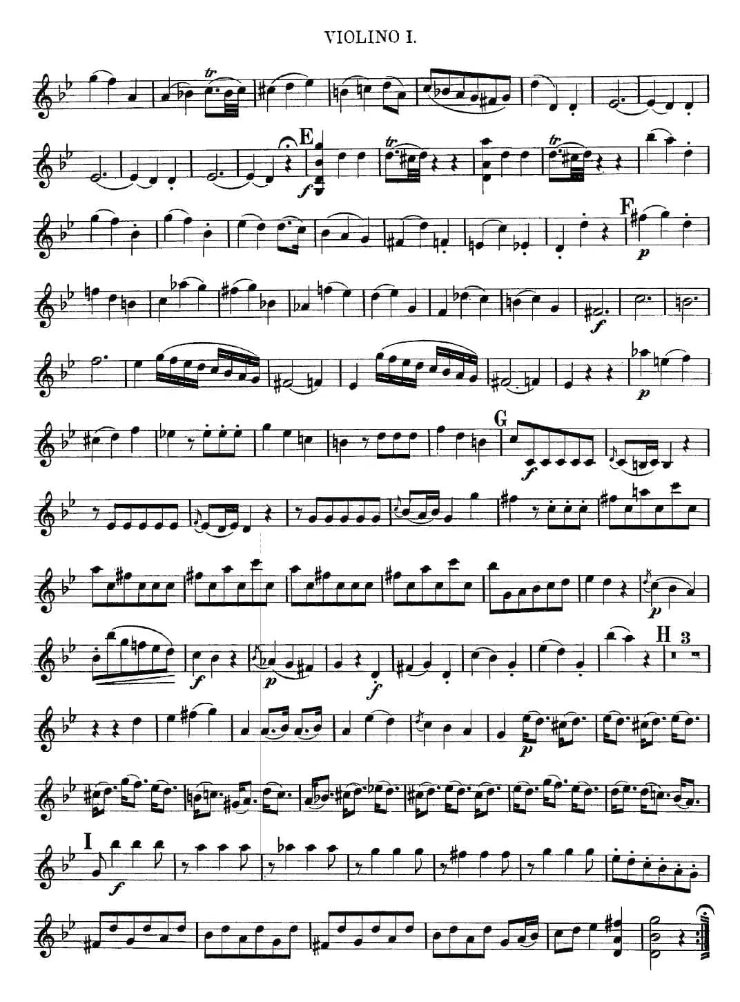 Mozart《Quartet No.6 in Bb Major,K.159》（Violin 1分谱）
