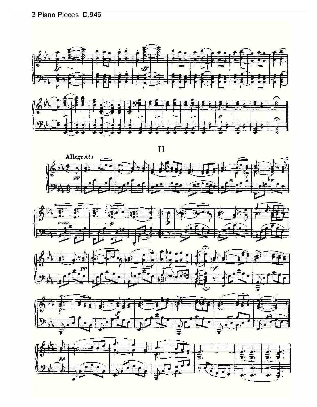 3 Piano Pieces D.946（钢琴三联奏D.946）