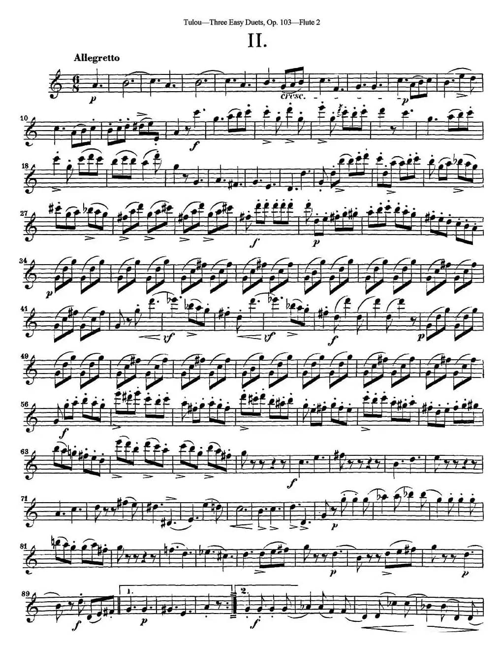 图露三首长笛简易重奏曲Op.103（Flute 2）（NO.2）