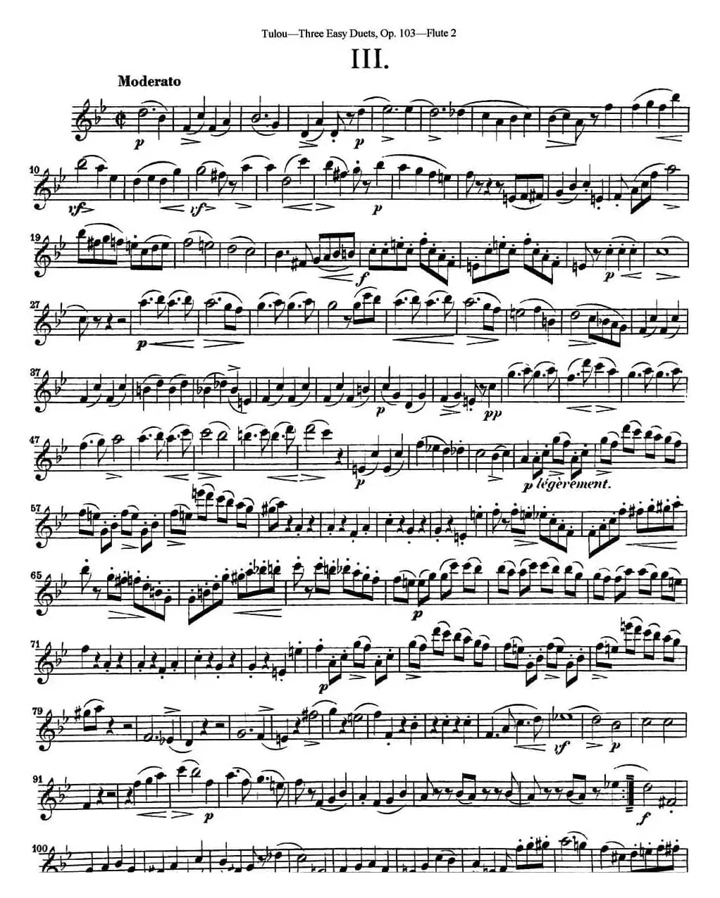 图露三首长笛简易重奏曲Op.103（Flute 2）（NO.3）